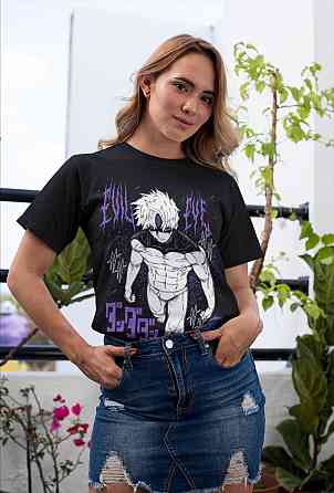 Футболка з аніме принтом Евіл Ейе Дандадан Евіл оверсайз (S/M/L) Чорний AnimeJ0409 Дніпро