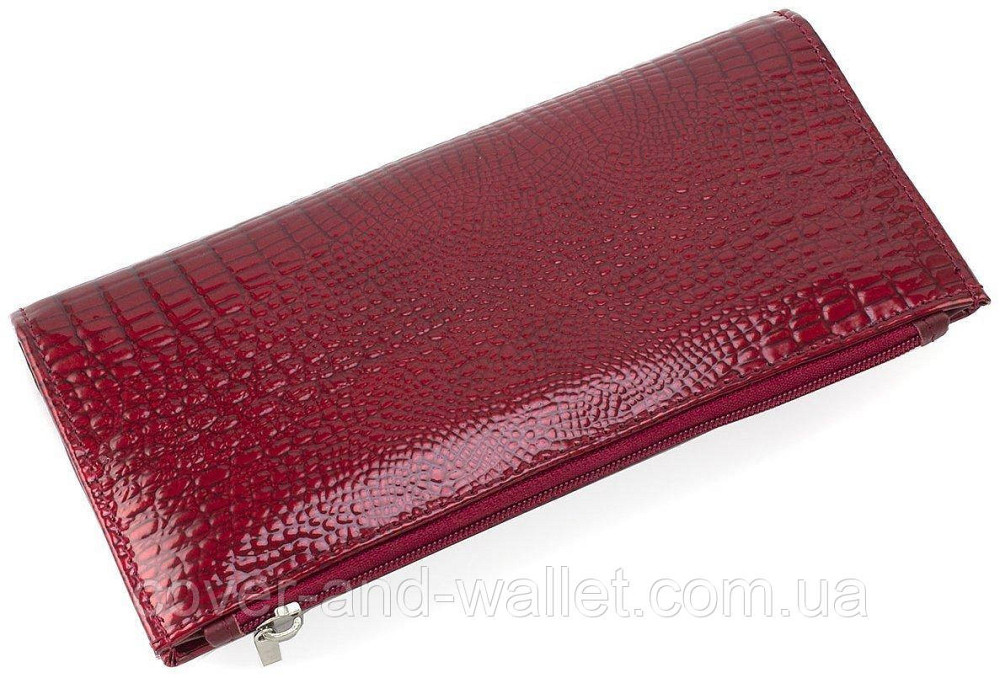 Жіночий тонкий гаманець купюрник з лакової шкіри на магнітах та блискавці ST AE 006 Київ - фото 2