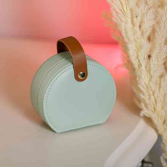 Скринька для прикрас з еко шкіри 10×9×4.5 см ​​органайзер для ювелірних виробів HP-5-31GR Коломия