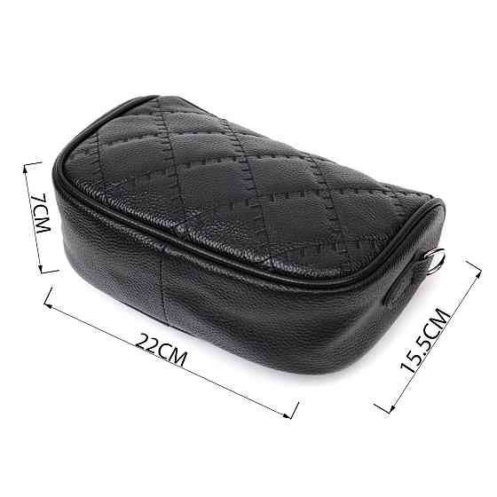 Шкіряна сумка напівкруглого формату на плече Vintage 22394 Чорна Київ