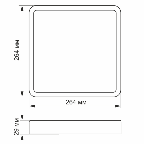 LED Світильник накладний квадратний 24W 5000К 220V чорний VL-DLSS-245B Videx Житомир