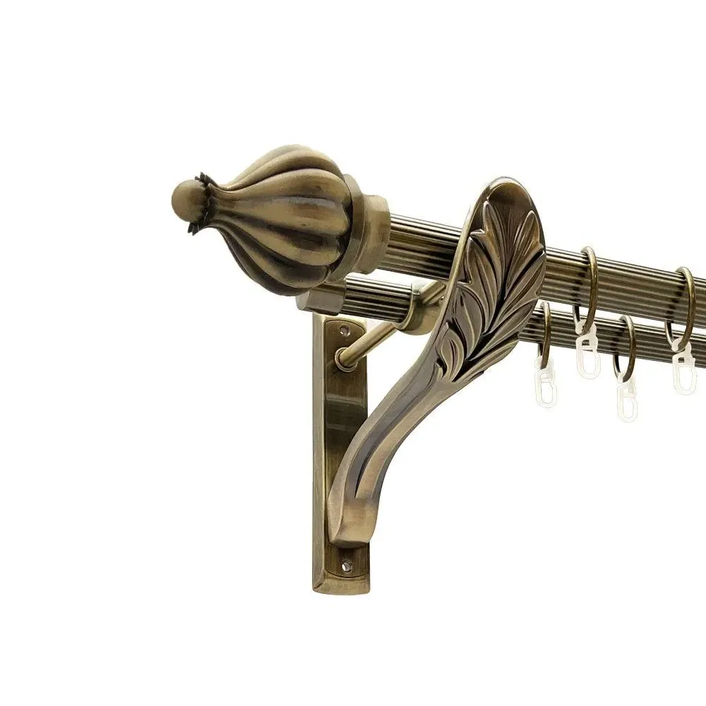 Карниз Orvit Таджа металевий дворядний ретро рифлена труба кільце металеве Антик 25\19 мм 300 см (00-00016561) Львов - изображение 1