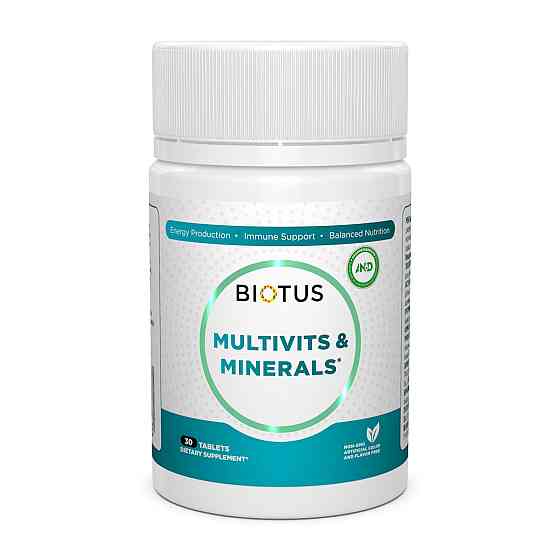 Мультивітаміни та мінерали, Multivits &amp; Minerals, Biotus, 30 таблеток Київ
