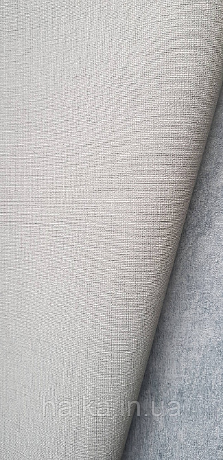 Шпалери вінілові на флізеліні A.S.Creation UNITA 1.06x10 однотонні під тканину льон матові сірі Київ - фото 1