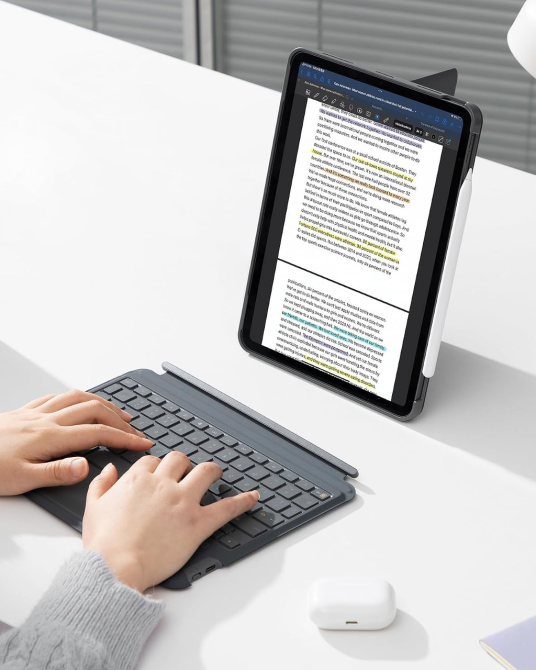 Чохол-клавіатура Inateck KB04111-11 для iPad Pro 11″ M4/M5, Bluetooth, магнітний, знімний, тачпад, підсвітка, сірий Київ - фото 9