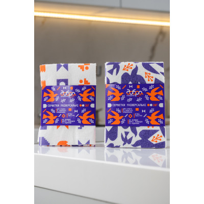 Серветки для прибирання Добра Господарочка Колекція Вибійка Універсальні Білі з принтом 2 шт. (4820086524032) Вінниця - фото 3