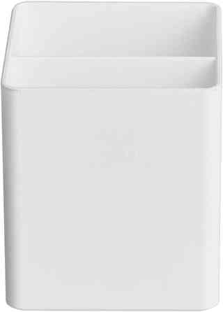 Органайзер для ручок Amazon Basics Plastic Organiser Pen Pot білий пластиковий 2 відсіки настільний 8.4×8.4×9.9 см Київ