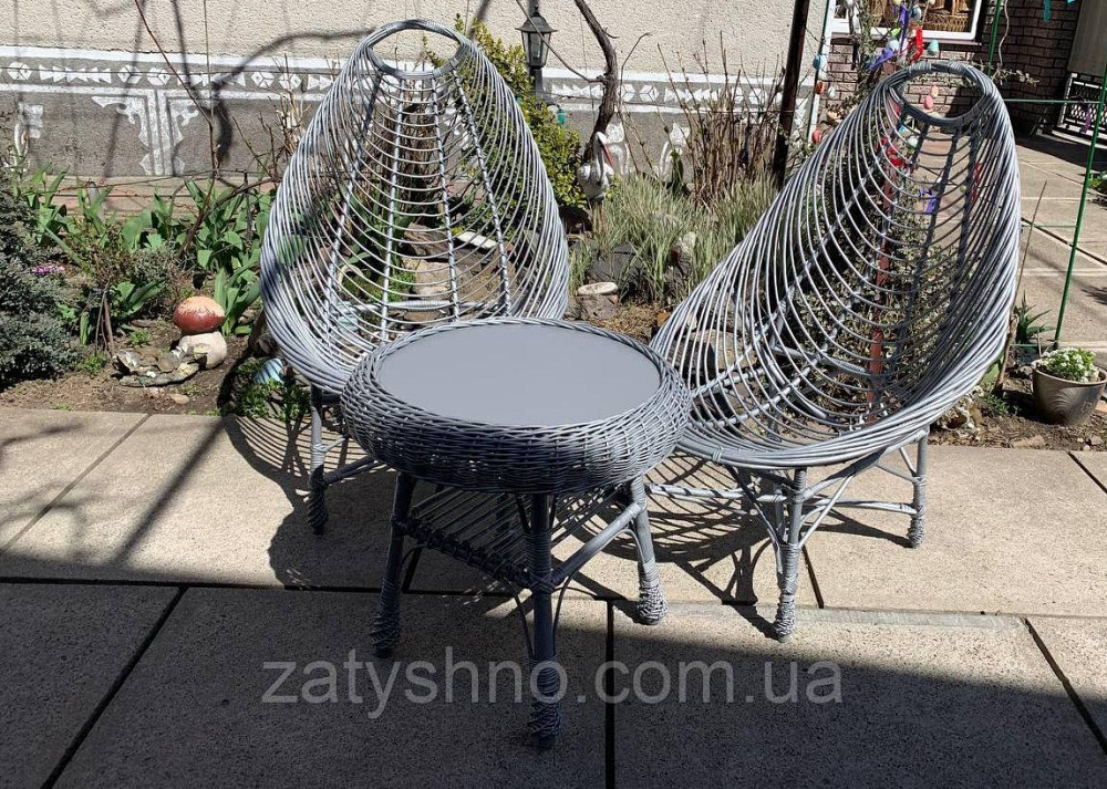 Сірі плетені меблі Київ - фото 6