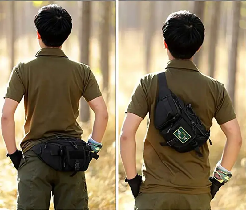 Тактическая сумка бананка на пояс (Черная) Винница - изображение 9