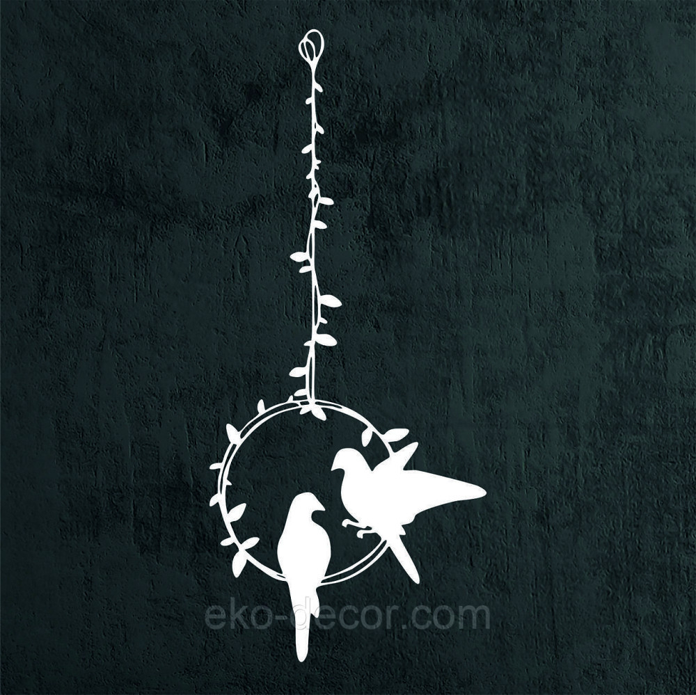 Декоративное настенное Панно «Две птички», Декор на стену 110*48 см, Белый Киев - изображение 3