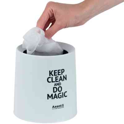 Кошик для паперів Axent Настільний контейнер для сміття, круглий, білий (2131-21-A) Вінниця