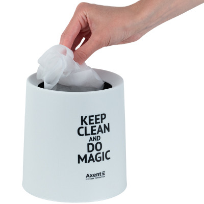 Кошик для паперів Axent Настільний контейнер для сміття, круглий, білий (2131-21-A) Вінниця - фото 4