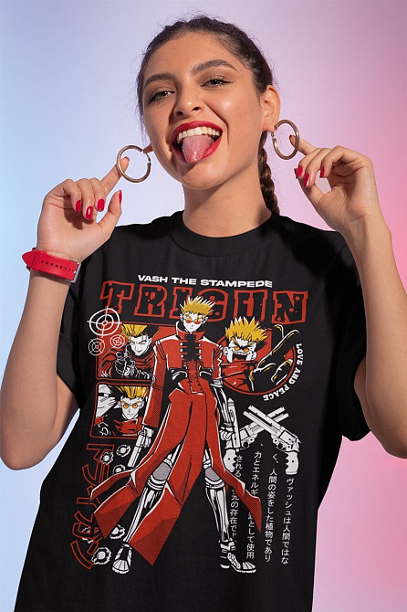 Футболка аниме Тригун Васх Стампеде Моон оверсайз (S/M/L) Черний AnimeJ0099 Днепр - изображение 1
