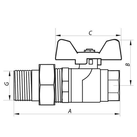 Кран кульовий з американкою 3/4" ГШМ (NF.921) Nolf (NF2962) Київ
