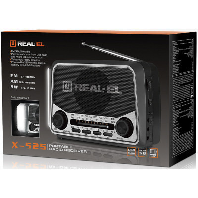 Портативний радіоприймач REAL-EL X-525 Grey Вінниця - фото 8