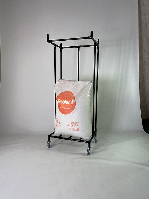 Металева стійка - тримач (контейнер) для сміттєвих пакетів для сухого та об'ємного сміття на колесах Бориспіль - фото 10