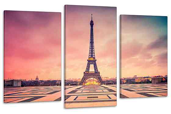 Модульная картина в гостиную / спальню  Ейфелева вежа Art-651_3 70x130 см Киев