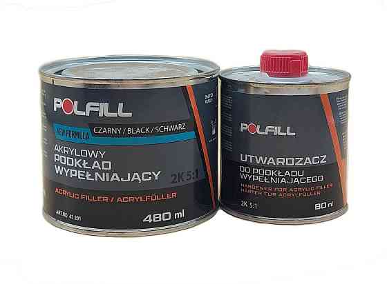 Грунт акриловий 5:1 2K Eco чорний 400мл+80мл затв. Polfill Київ