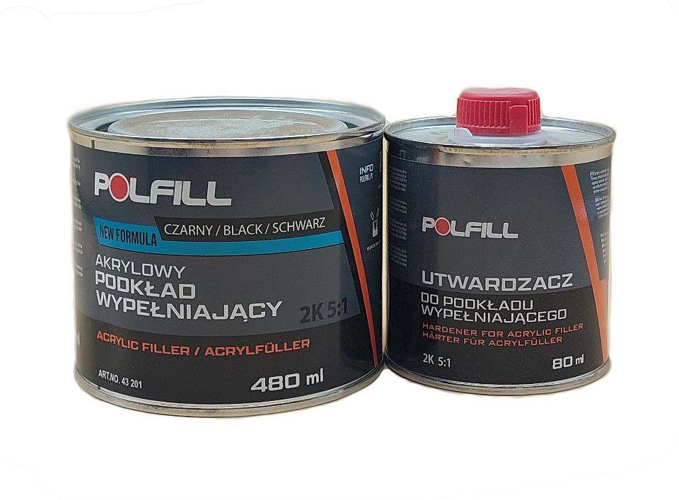 Грунт акриловый 5:1 2K Eco черный 400мл+80мл затв. Polfill Киев - изображение 1