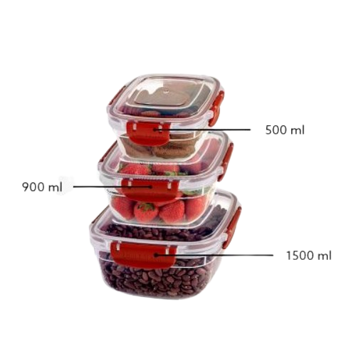 Набір контейнерів для харчових продуктів 0,5л/0,9л/1,5л Fresh Box ELIF Житомир