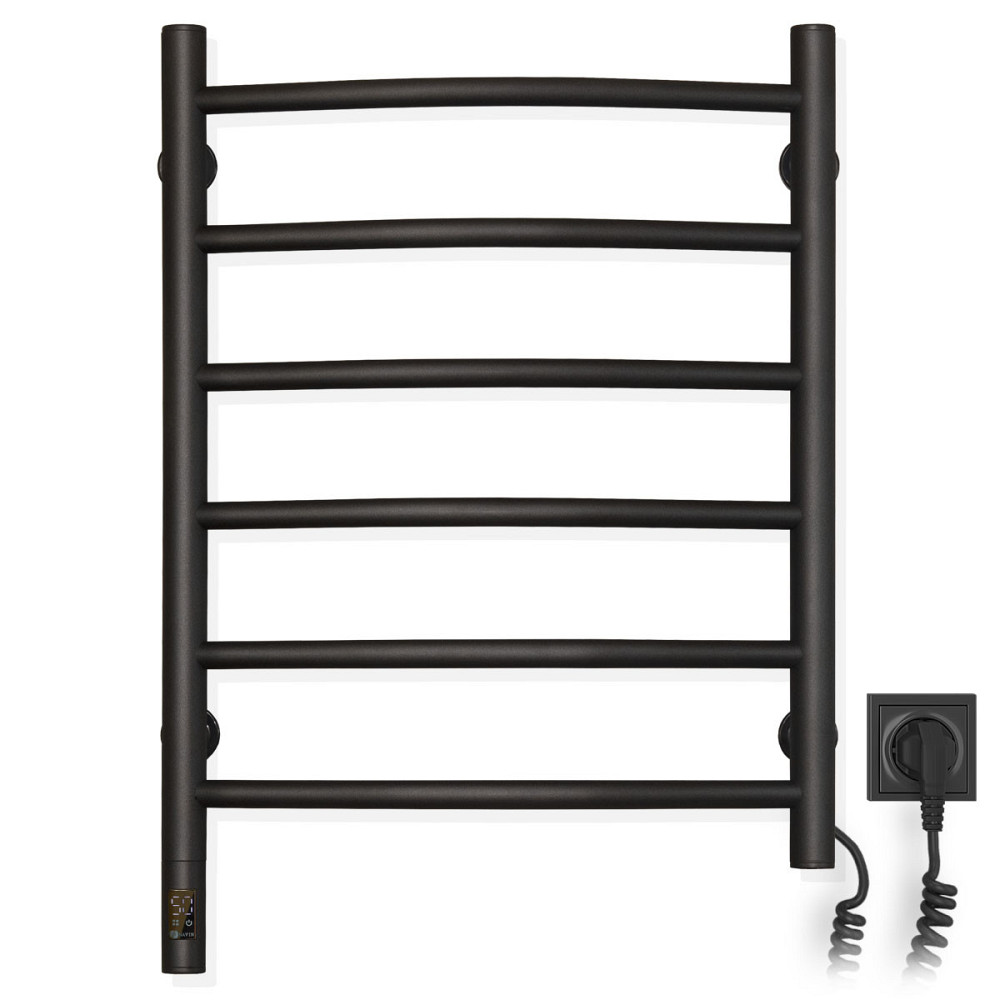 Рушникосушка електрична NAVIN Камелія 480х600 Sensor права з таймером, чорний муар Київ - фото 2