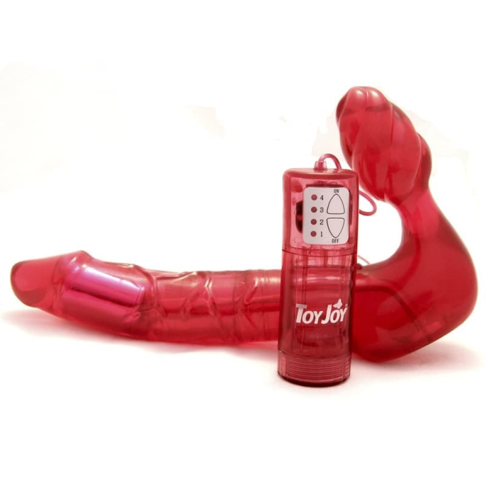 Безремневой страпон с вибрацией Bend Over Toy Joy, красный Sex Aura Киев - изображение 3