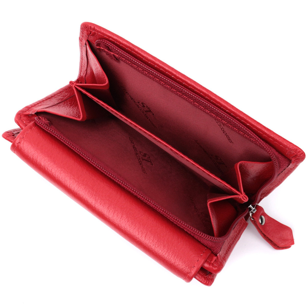 Жіночий шкіряний гаманець з монетницею, червоний (ST Leather) Київ - фото 19