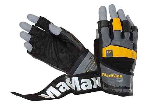 Перчатки для фітнесу MadMax MFG-880 Signature Black/Grey/Yellow XXL Кам'янське