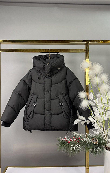 Детская зимняя черная куртка для девочки подростка на 9,10,11,12 лет Николаев - изображение 1