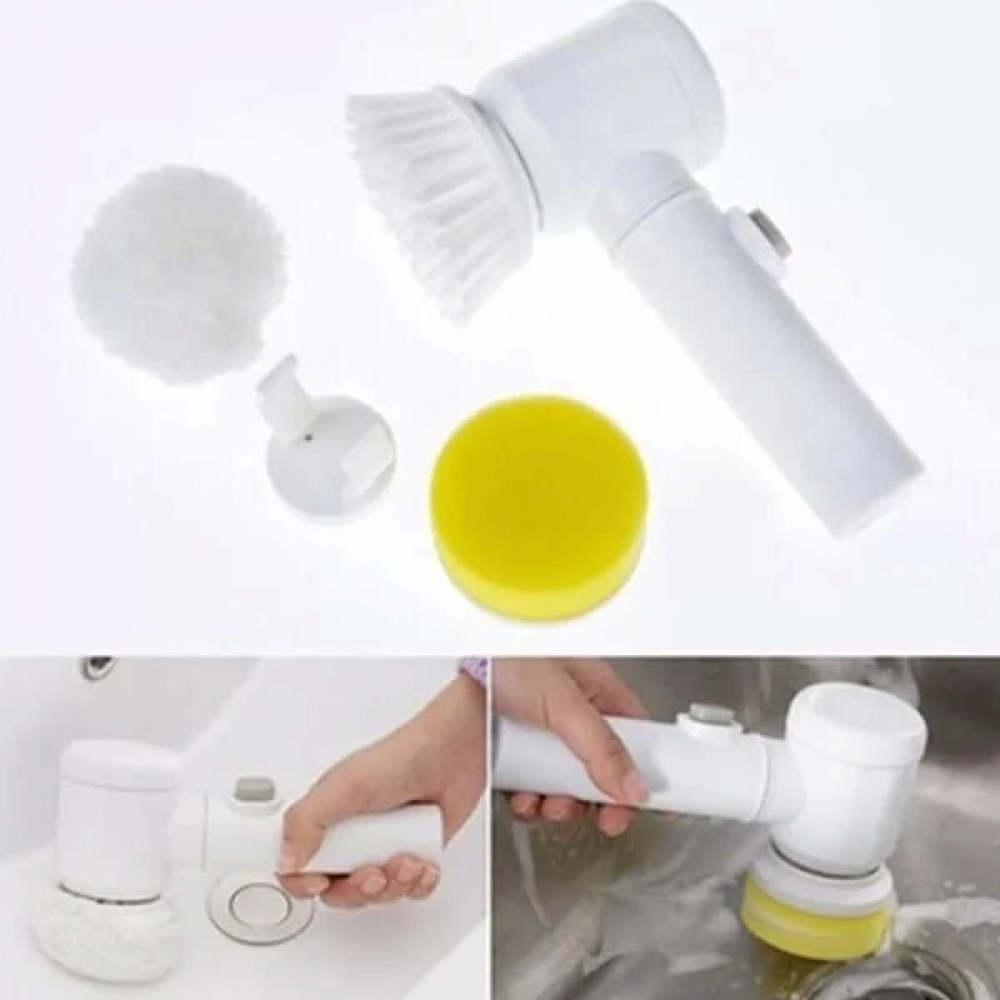 Електрична щітка 5в1 для прибирання та миття посуду з 3 насадками Magic Brush на батарейках Одеса - фото 8