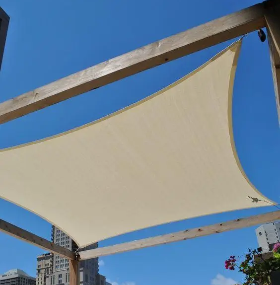 Тент навіс затінюючий квадратний 2х2м Сітка (Молочний) Вінниця - фото 1