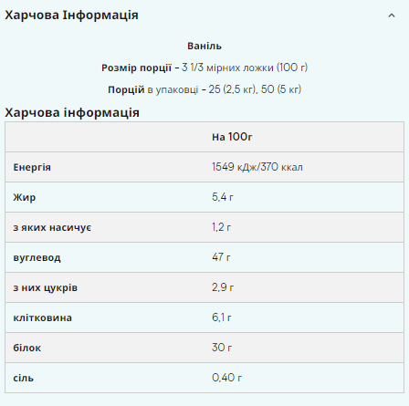 Impact Weight Gainer V2 - 2500g Vanilla Киев