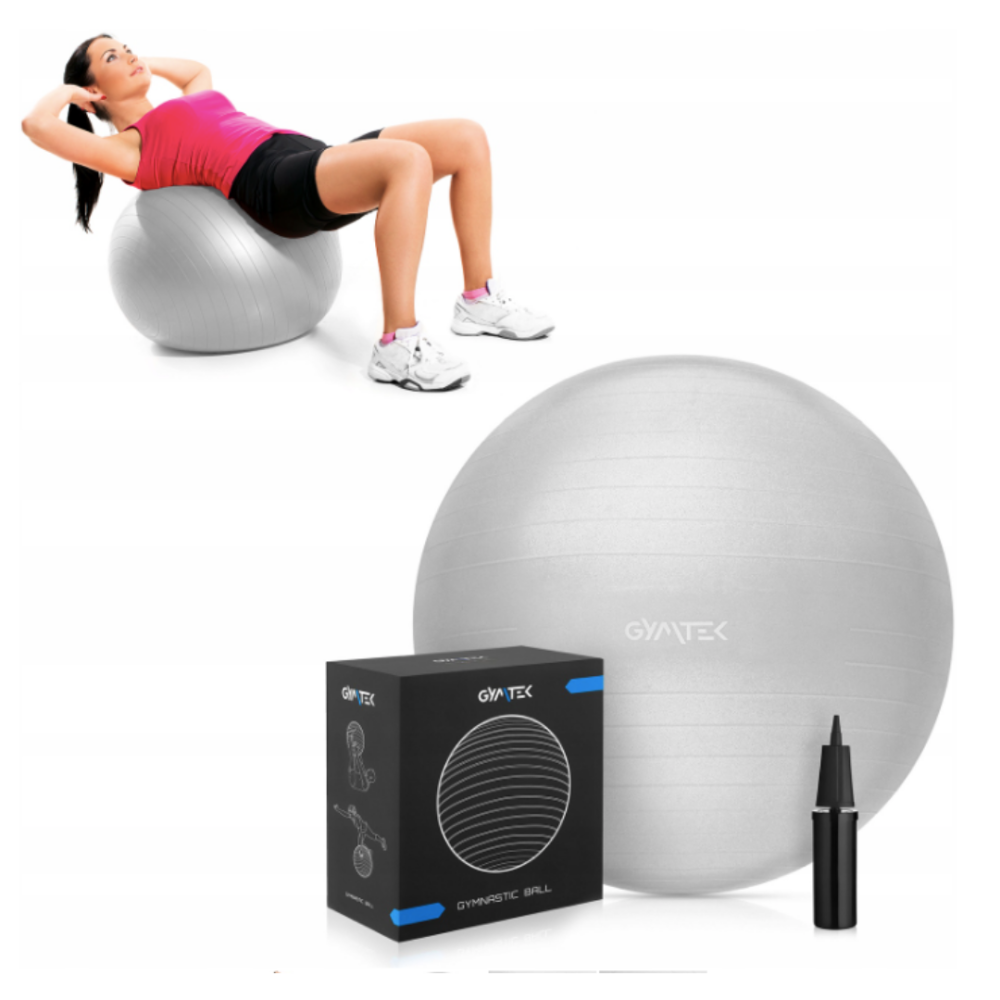 Фітбол Queenfit 65см сірий + насос Киев - изображение 4