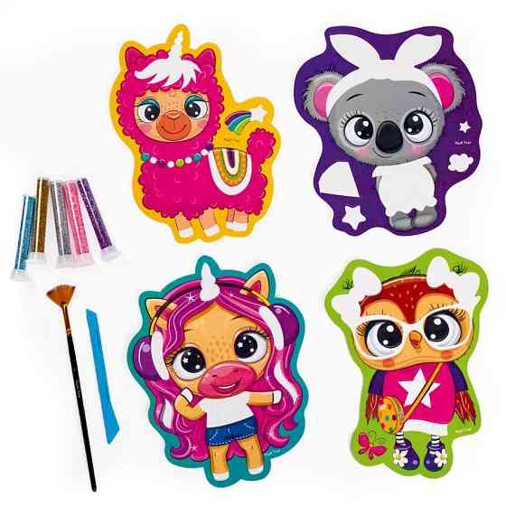 Набір для творчості "Glitter Art Блискучі звірята" VT4501-11, 5 флаконів з гліттерами Вінниця