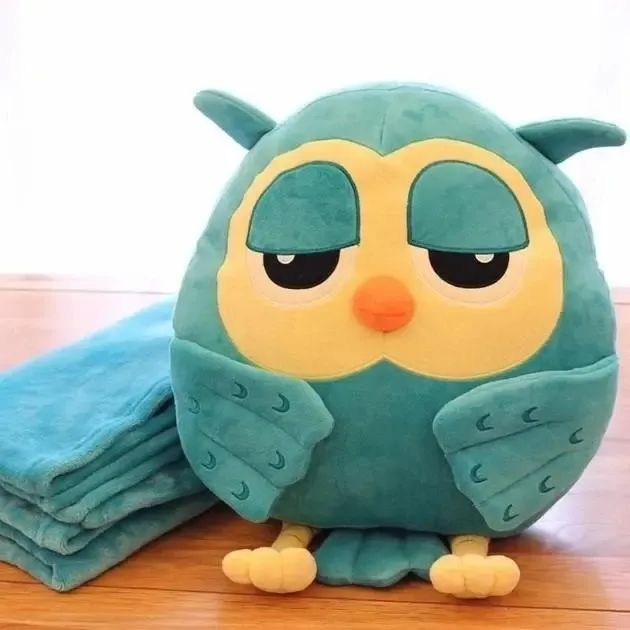 Profi Мягкая игрушка " Happy Baby" Сова плед-подушка трансформер 3 в 1 синий Киев - изображение 5