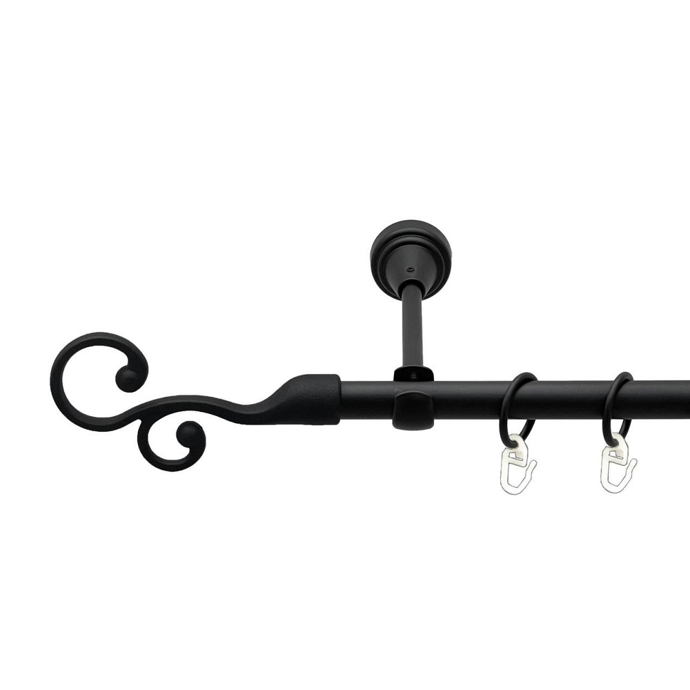 Карниз Orvit Флорес металевий однорядний відкритий гладка труба кільце металеве Чорний Оксамит 16 мм 200 см Львов - изображение 1