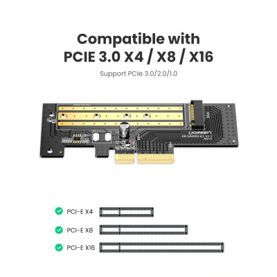 Контролер Ugreen PCI-E 3.0 for SSD M.2 (NVMe) x4 CM302 (70503) Вінниця - фото 3
