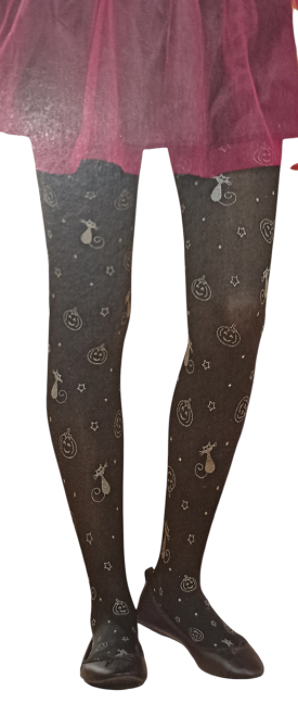 Дитячі колготки Кішки і гарбузики з блискітками на Хелловін 40 den 158-164 на 12-14 років чорний Київ - фото 2