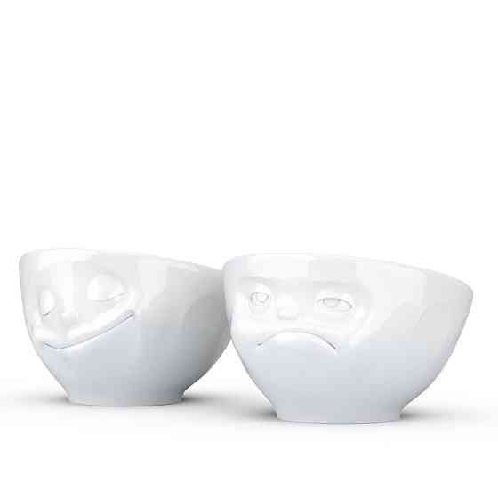 Набір із двох порцелянових підставок для яєць Tassen "Щастя та Хмм" Рівне