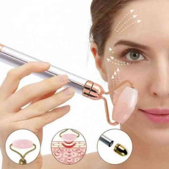 Массажер ролик электрический для лица Facial Roller Massager. Цвет: бежевый NC-87 Львов