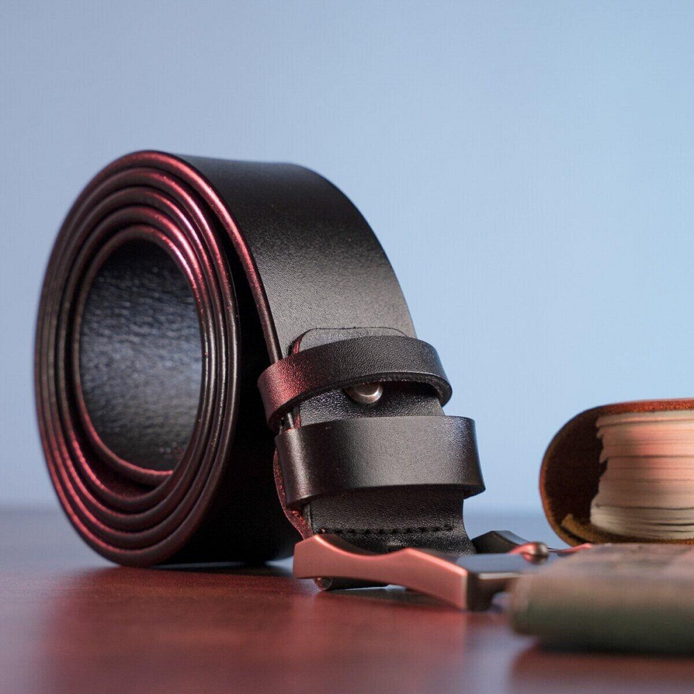 Мужской ремень classic Vintage 20223 Черный Киев - изображение 5