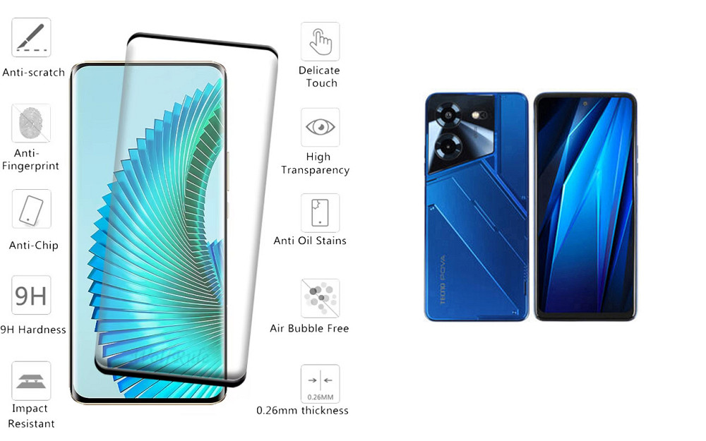Захисне скло HyperGlass Pro для Tecno POVA 5, POVA 5 Pro – максимальна чутливість та захист Київ - фото 2