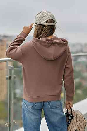 Тепла кофта худі оверсайз жіноча "Glen" | Батал Капучіно, 54-56 Київ