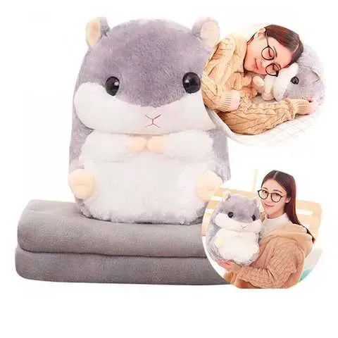 Серый Плед-хомяк 3 в 1, Плед, Игрушка, Подушка Коломыя - изображение 1