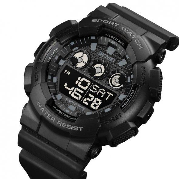 Тактические водостойкие кварцевые часы Skmei Stalker black Киев - изображение 4