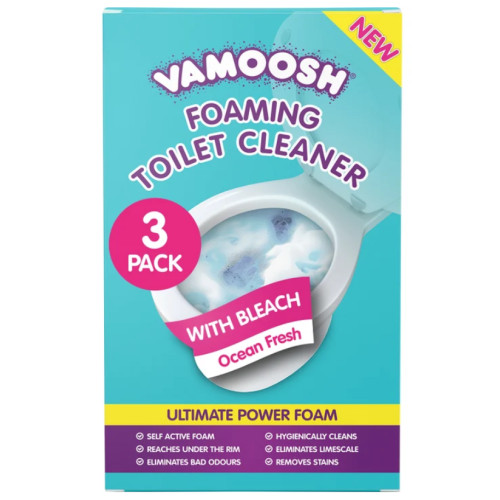 Піна для чищення туалетів Vamoosh Foaming Toilet Cleaner With Bleach Ocean Fresh 3 саше Львів - фото 1