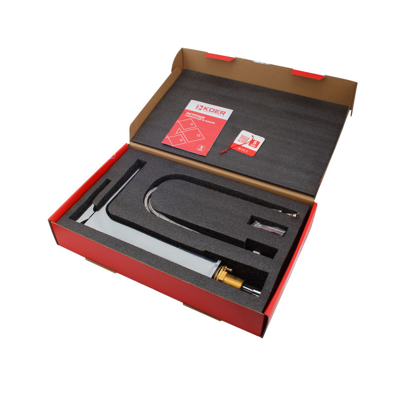 Високий змішувач для умивальника Koer KB-11009-01 хром (KR3500) Харків - фото 2