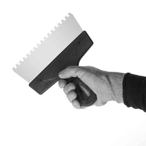 Шпатель із нержавіючої сталі, 200 мм, зуб: 6×6 мм INTERTOOL KT-2206 Київ