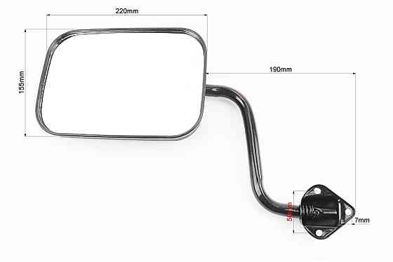 Дзеркала к-кт на МОТОТРАКТОР, "прямокутні" 210x145mm - чорні, кріплення під три болти Киев
