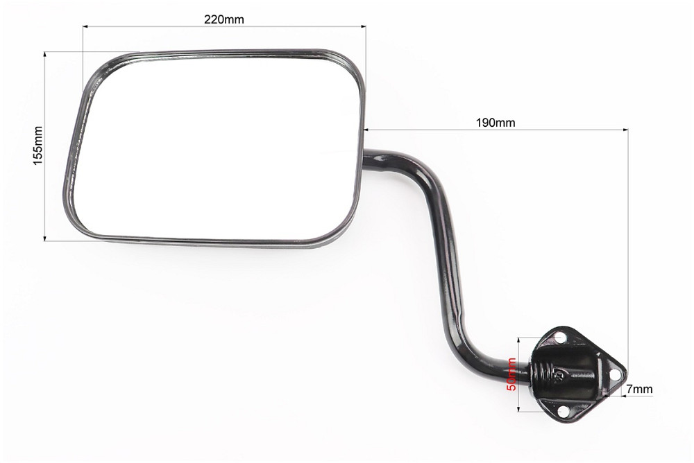Дзеркала к-кт на МОТОТРАКТОР, "прямокутні" 210x145mm - чорні, кріплення під три болти Киев - изображение 2